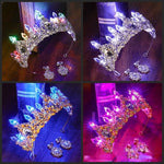 couronne baroque ornements diamants boucles oreilles cristaux multicolores occasion fête mariage anniversaire