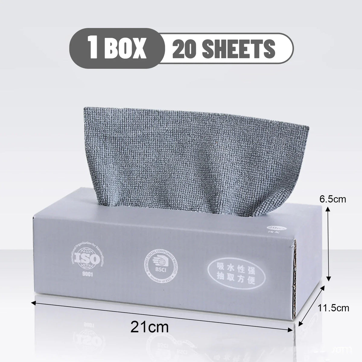 serviettes microfibre gris vert rose boîte 60 pièces nettoyage moderne cuisine maison