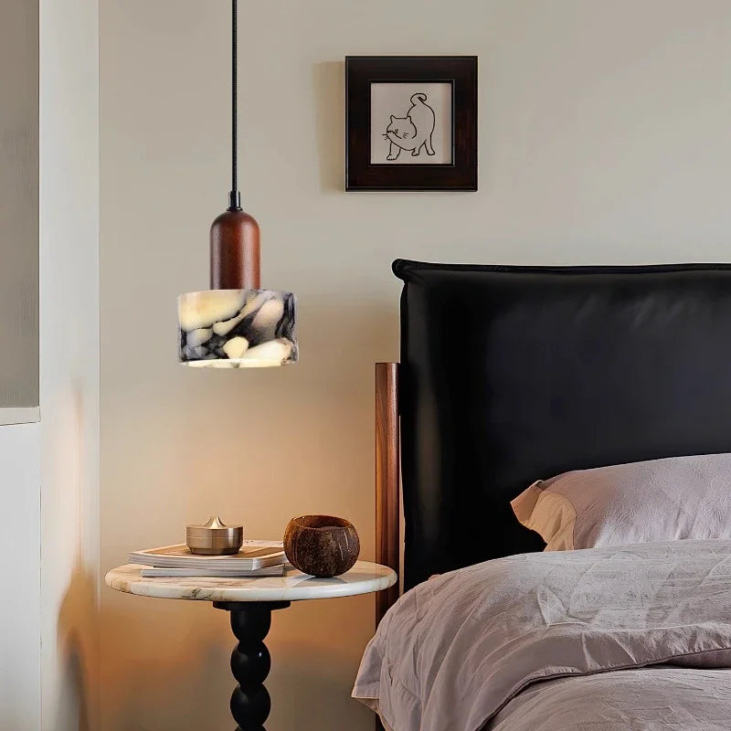 lampe suspendue marbre moderne blanc noir marron flux lumineux 249 2000 salon chambre étude