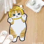tapis sol salle bain motif chat cartoon absorbant antidérapant séchage rapide coton doux