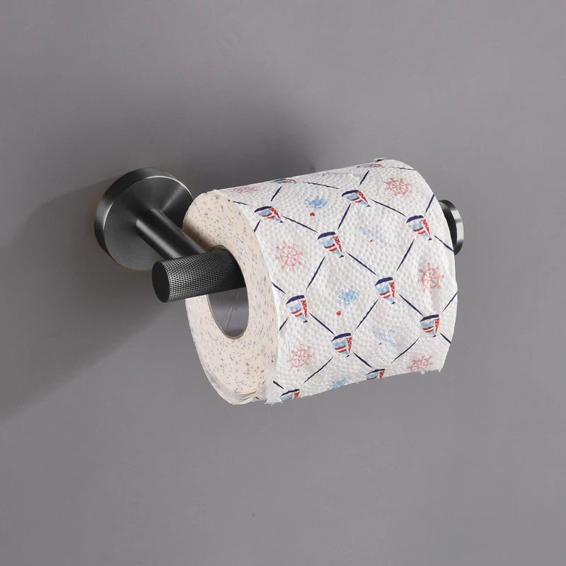 porte serviettes mural moderne ensemble quincaillerie noircie crochet robe fixations support papier toilette métal