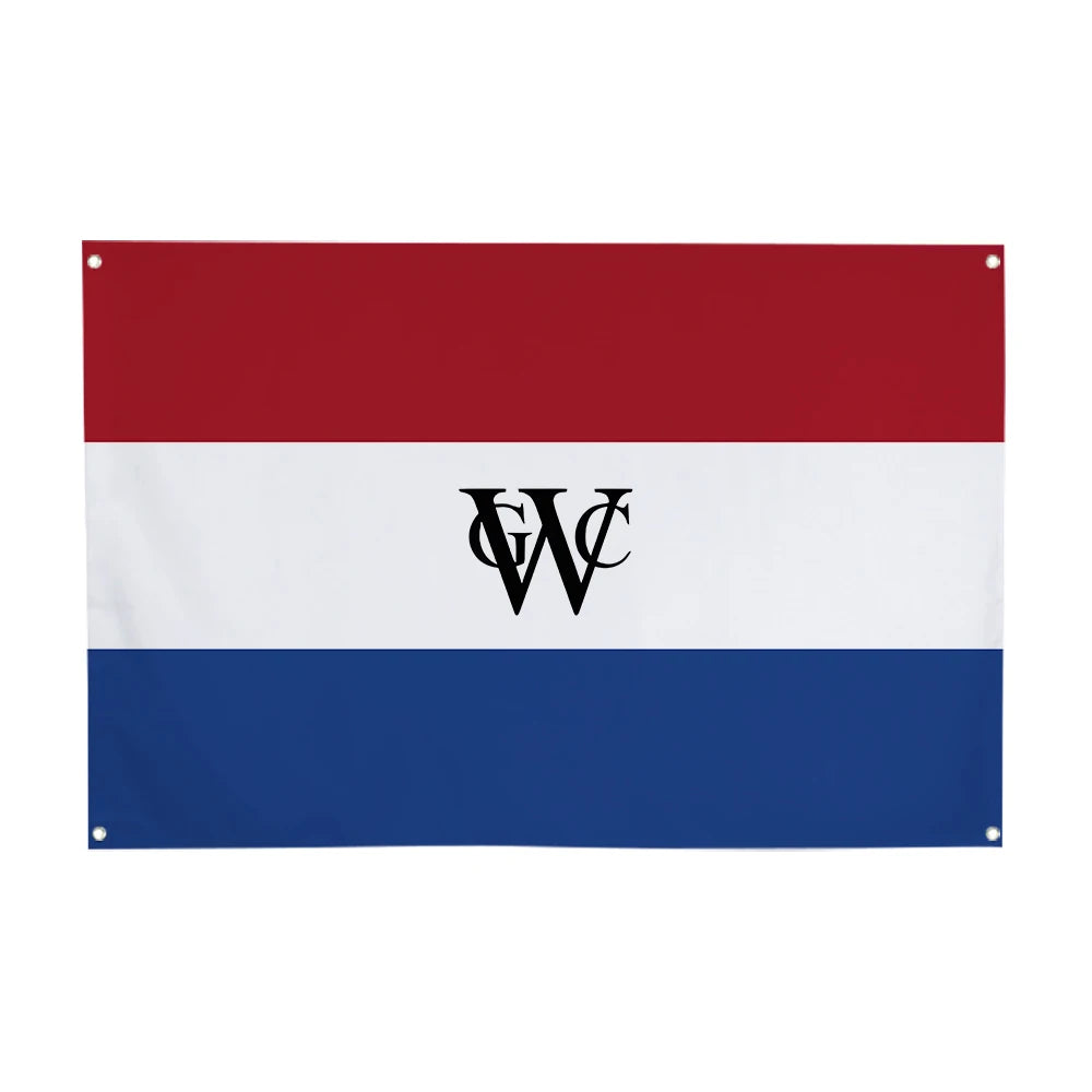drapeau bannière historique orange blanc bleu rayures laiton décoration murale moderne polyester super tex