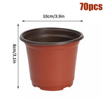 pots fleurs plastique rouge brun moderne grille drainage 10cm 12cm 9cm