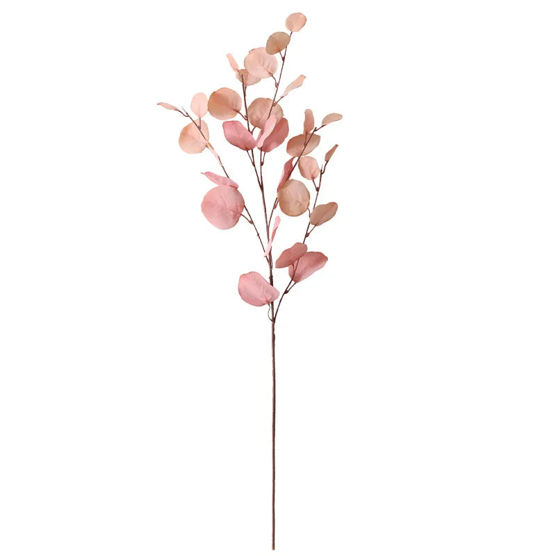 décoration intérieure branche artificielle feuilles ovales multicolore naturelle extérieur automne verte rose bleue orangée