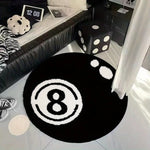 tapis noir doux motif boule moderne antidérapant polyester flanelle maison