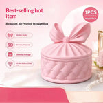 boîte rangement bijoux 3d imprimée rose quilted girly voyage coiffeuse organiser oreilles colliers bagues