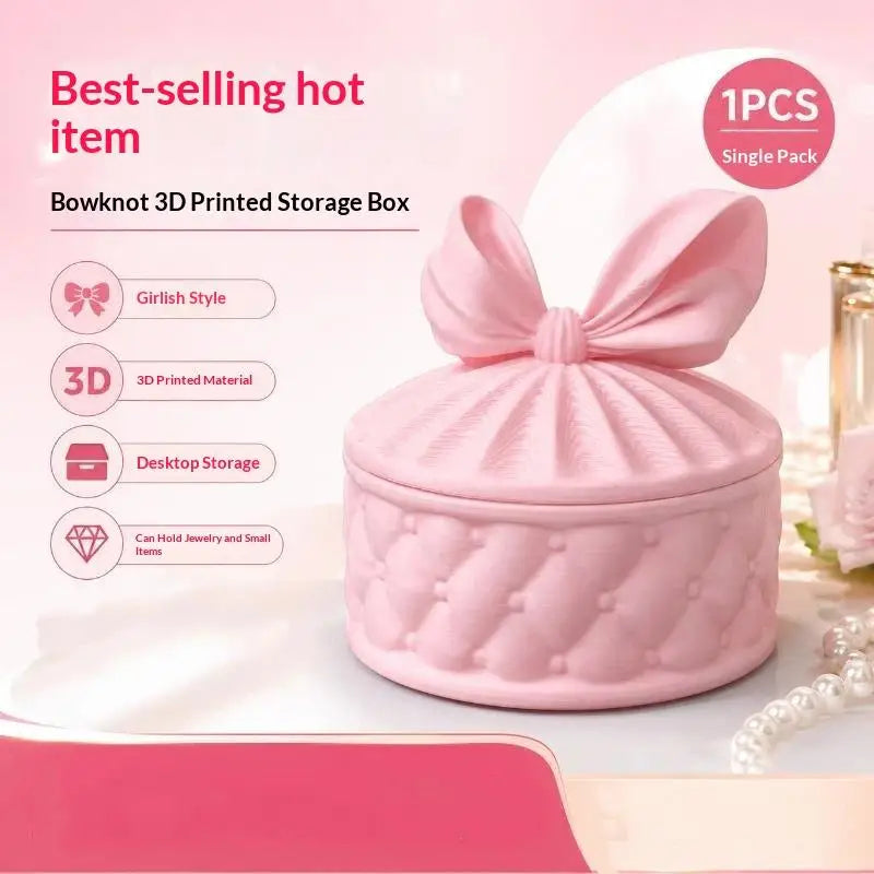 boîte rangement bijoux 3d imprimée rose quilted girly voyage coiffeuse organiser oreilles colliers bagues