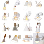 applique murale led moderne bois blanc scandinave fixée mur entrée chambre cuisine