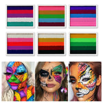 ruban adhésif multicolore rayures horizontales moderne stickers pinceau peinture corporelle uv luminescente halloween festivités