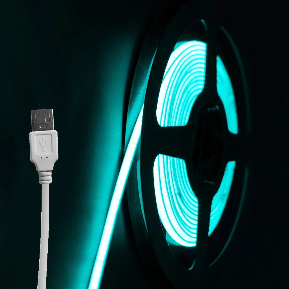 ruban led vert clair rayures concentriques moderne adhésif 5v 50000hrs 480ledsm iceblue usb