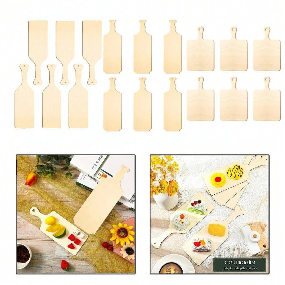 petite planche découper bois hêtre manche incurvée plateau présentation aliments fruits légumes rustic champetre