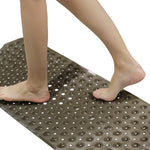 tapis bain antidérapant pvc ventouses alvéoles circulaires moderne gris beige