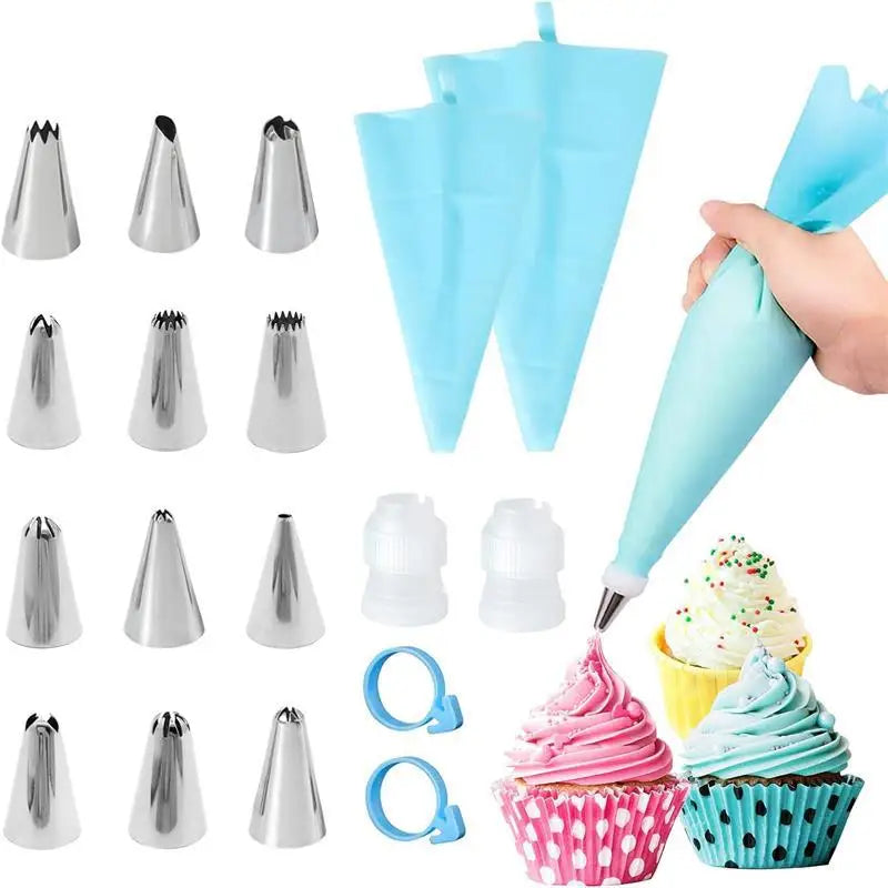 kit pâtisserie sacs pâte douilles métalliques tampons outils pâte silicone couleurs violet rose bleu