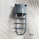 lampe murale industrielle vintage bronze noir gris ampoule e27 verre translucide grille métallique fixée