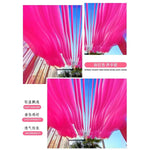 rideau decoratif vert blanc rose bleu rayures ondulees moderne decoration event