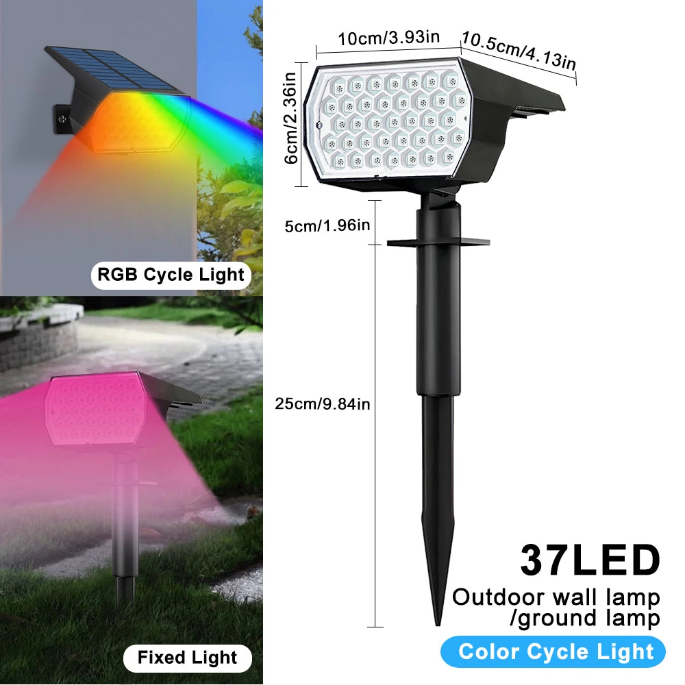 projecteur solaire led rgb noir moderne facile ip65
