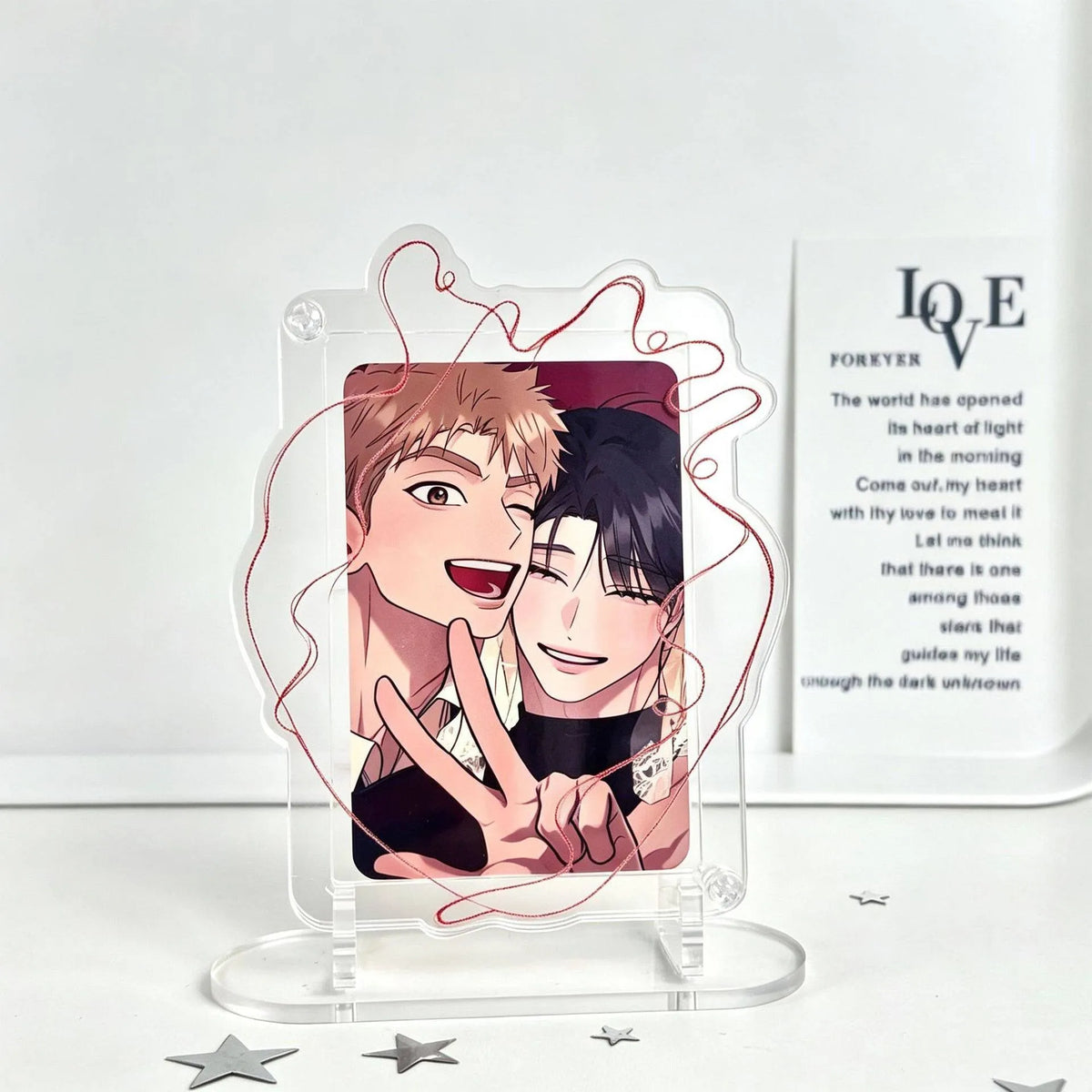 cadre photo transparent anime moderne clips coeur rouge décoration couple photos idoles