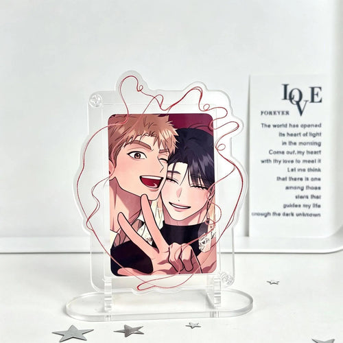 support photo acrylique moderne transparent clips coeurs animes minimaliste