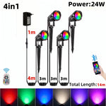 projecteur led extérieur intelligent noir moderne télécommande application 16 millions couleurs ip65 autonomes allées