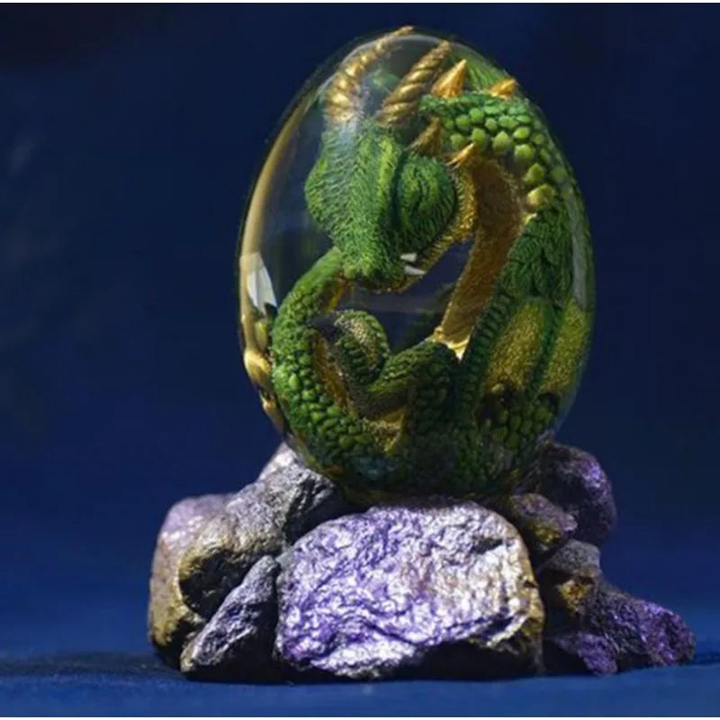 œufs dragon vert orange bleu violet réaliste écailles détails fins décor maison cadeau fantastique