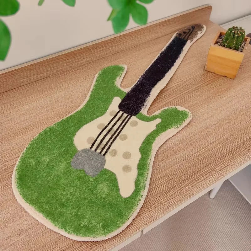 tapis guitare moderne bleu violet vert rose guitare stylisée abstraits intérieur salon chambre adultes