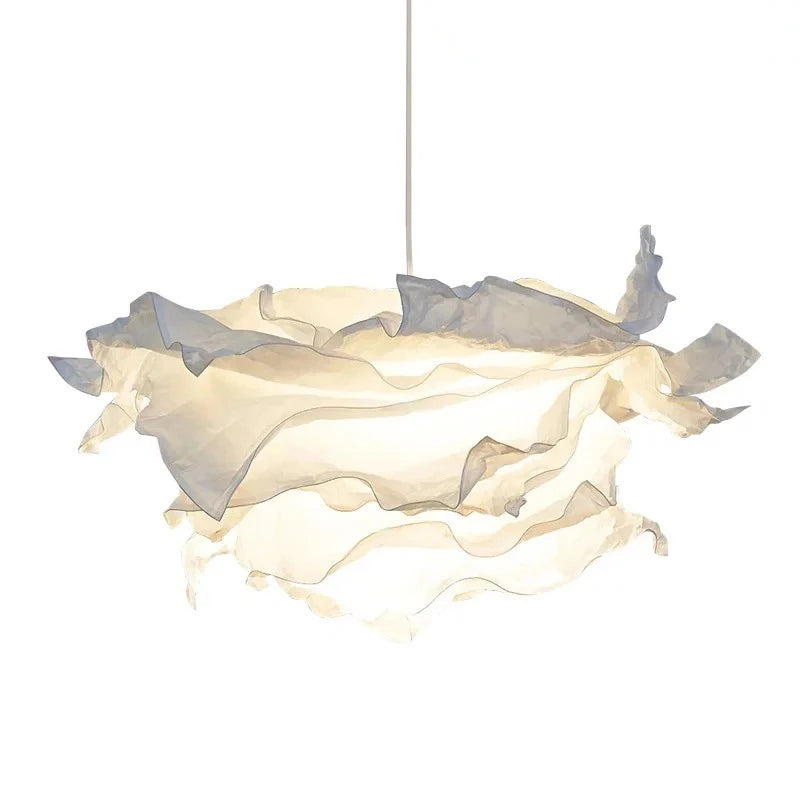 abat jour nuage blanc moderne suspension décoration chambre semi transparent