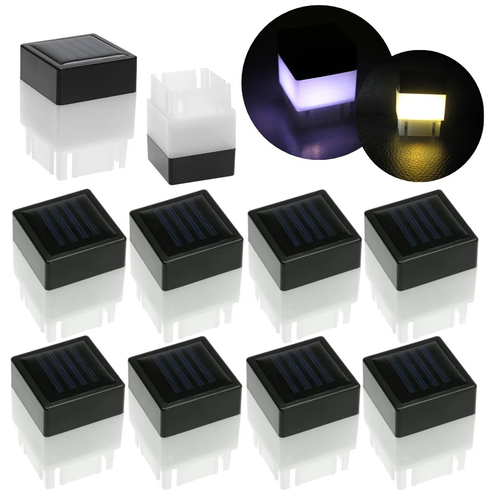 lampe solaire led noir blanche adhésive patio jardin décoration paysagère moderne minimaliste
