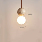 suspension lumineuse moderne pierre blanc beige doré texture granulée interrupteur bouton led 3000k 7w