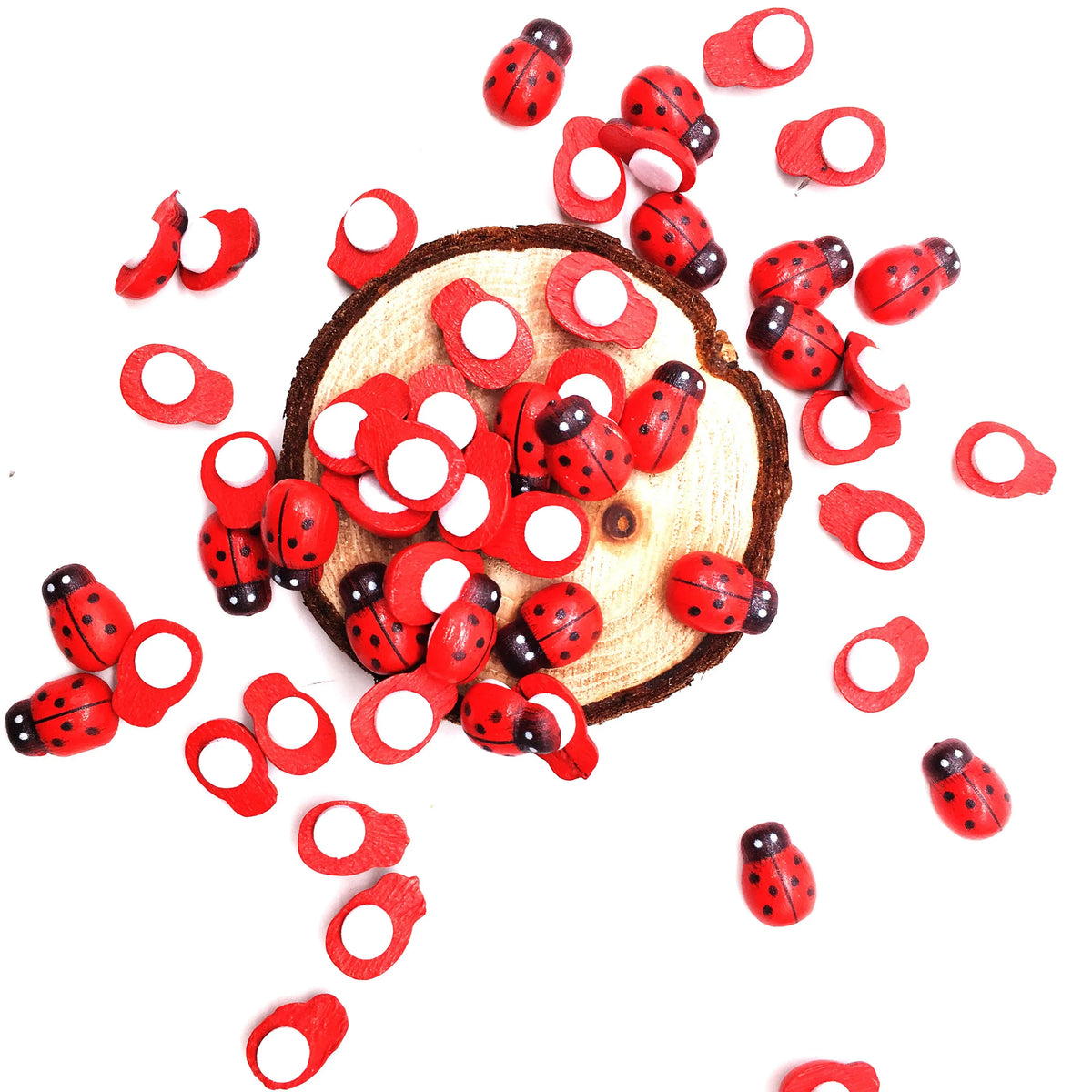 forme coccinelle adhésives rouges noires blanches décoration anniversaire mariage fêtes enfants