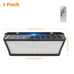 lampe solaire led murale noire ip65 258 leds modes waterproof moderne