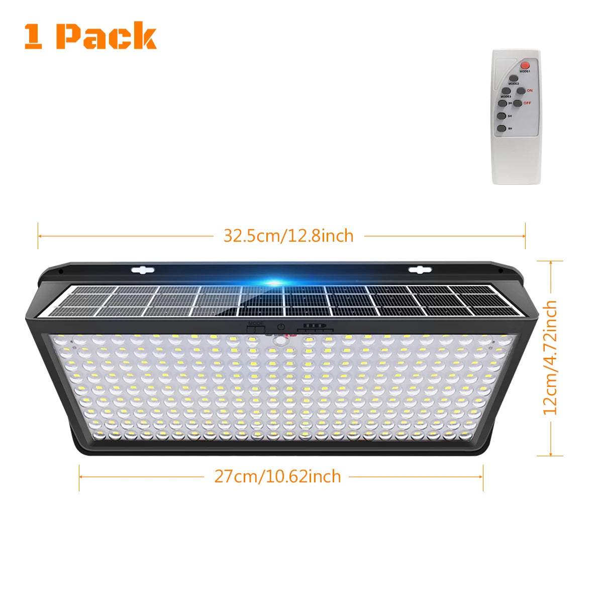 lampe solaire led murale noire ip65 258 leds modes waterproof moderne