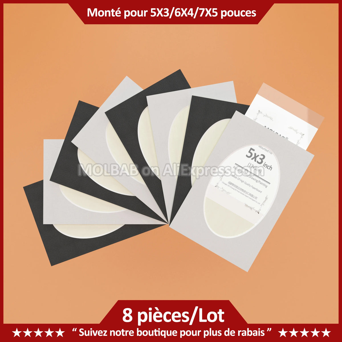 cadres photo carton rectangle ovale blanc noir protection transparent 5x3 6x4 7x5 inch