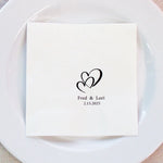 serviettes papier mariage fiançailles blanc imprimé minimaliste élégant plissé 50 pièces occasionnelle festive