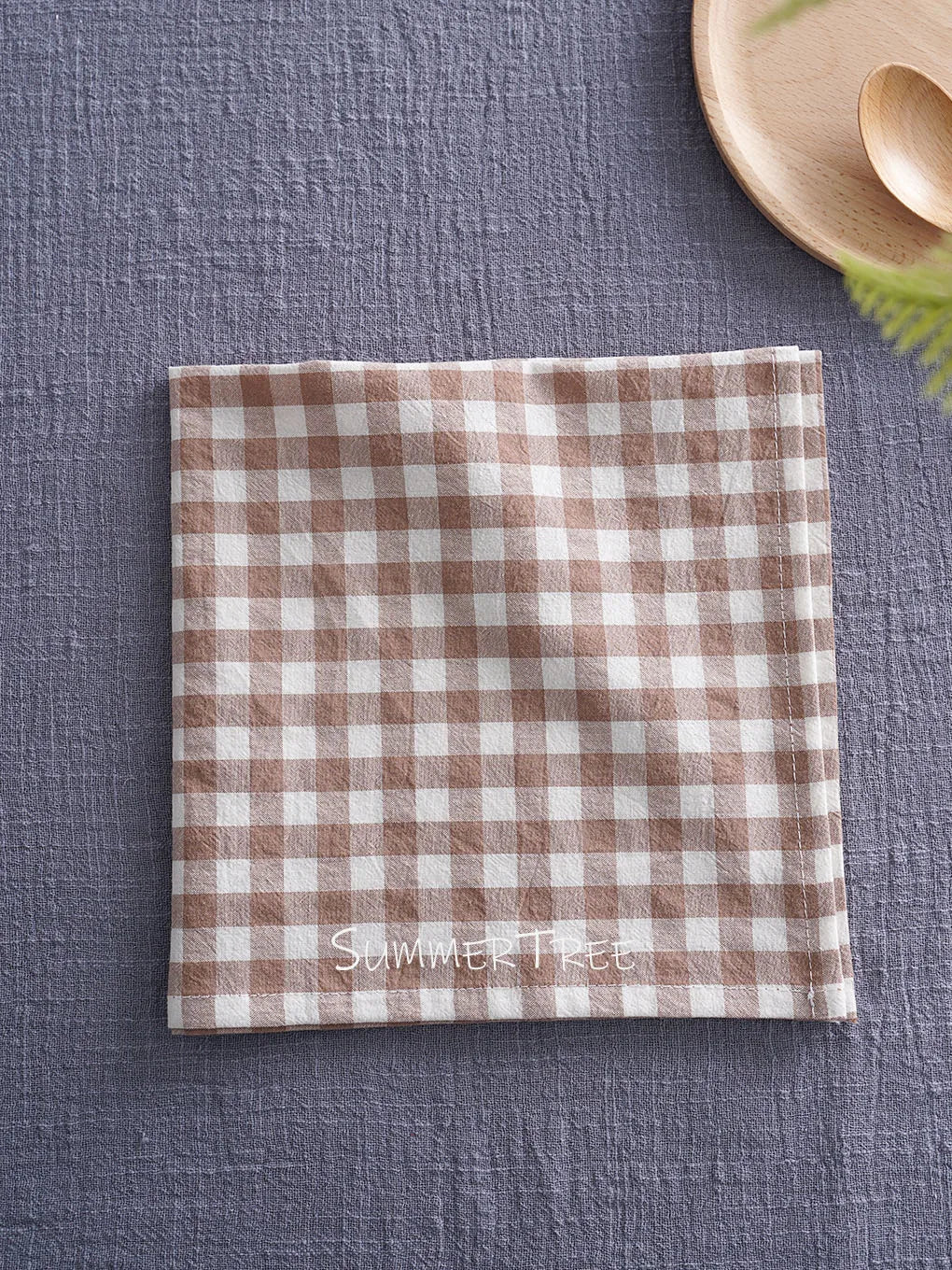 serviettes table coton carreaux rouge blanc bleu marron jaune classiques réutilisables maison party banquet