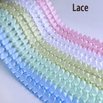 ruban plissé blanc rose bleu clair vert pastel opacité élastique décoration artisanale couture détails