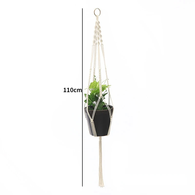 porte plantes suspendus macramé bois boho pots fleurs jardins decoration balcon maison
