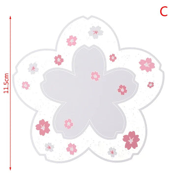 coasters fleurs cerisier silicone transparent non glissant moderne rose blanc table
