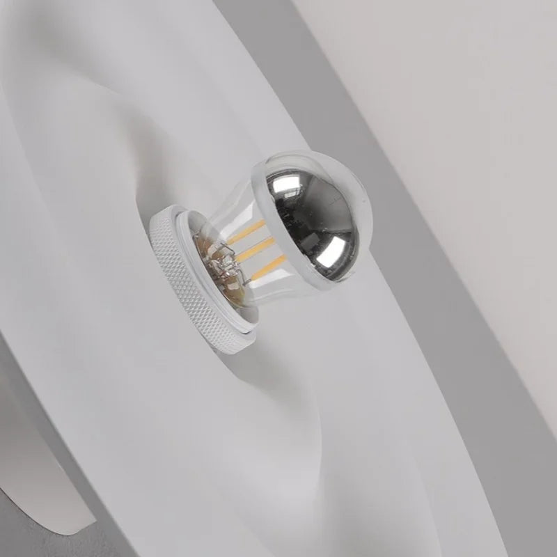 applique murale moderne minimaliste blanc gris ondulations concentriques surface mate led chambre salon