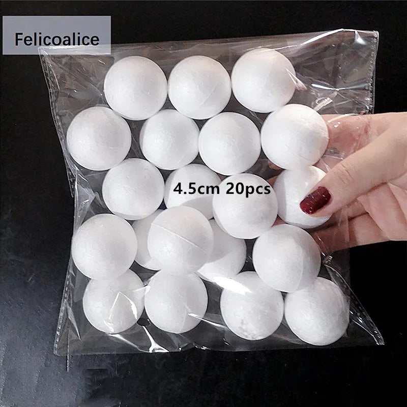 boules polystyrène blanc simples décorations fêtes mariage bricolage artisanat rondes lisses opaques variées tailles