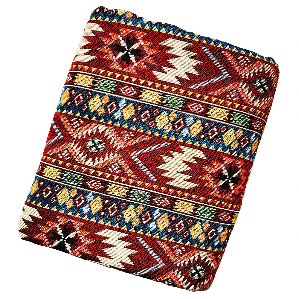 tissu jacquard ethnique coton polyester motif géométrique décoratif sac coussin rideau artisanat