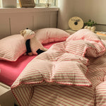 drap lit coton rayures blanc noir moderne 150x200cm 200x230cm 220x240cm 3pièces
