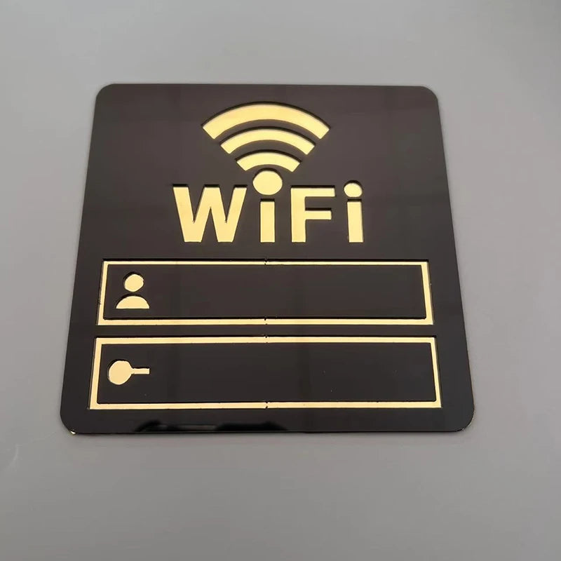 panneau wi fi adhésif acrylique moderne blanc noir doré réinscriptible stylo inclusWiFi