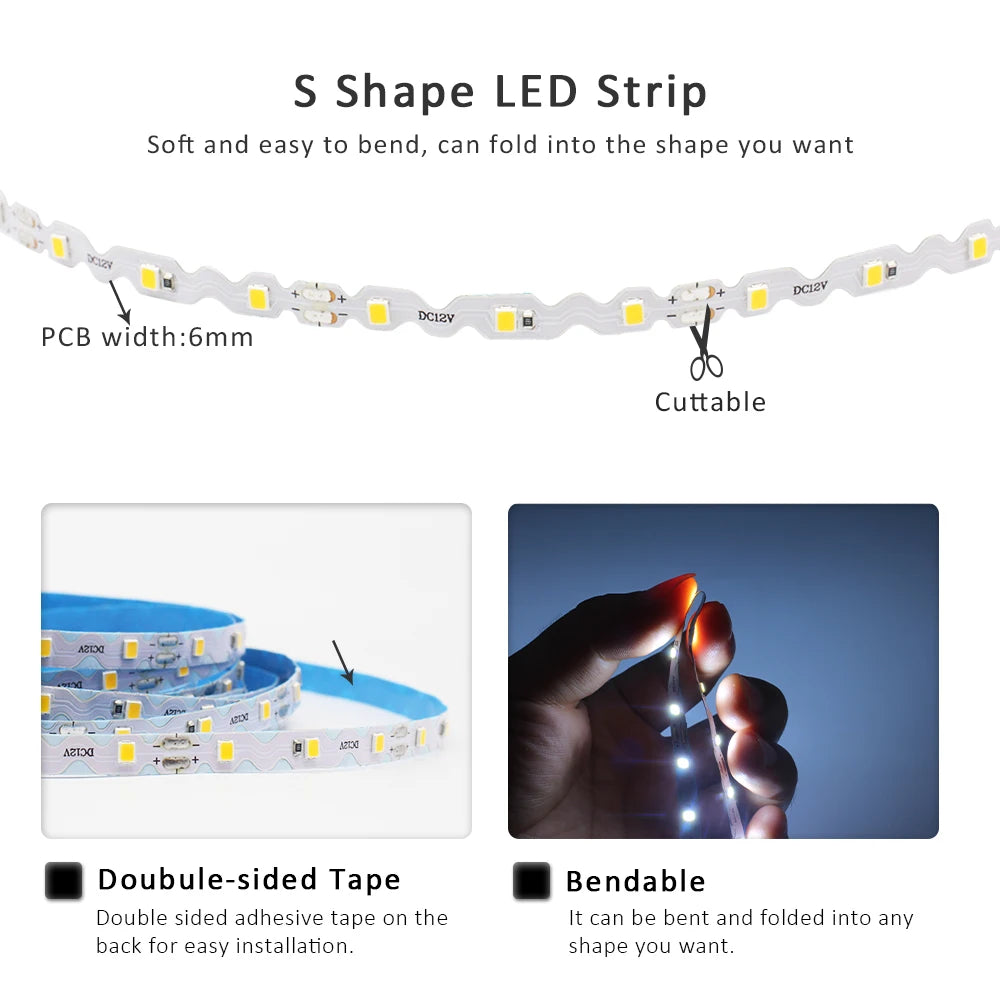 ruban led blanc chaud froid 60 led flexibilite adhésif modernes 12v 50000h