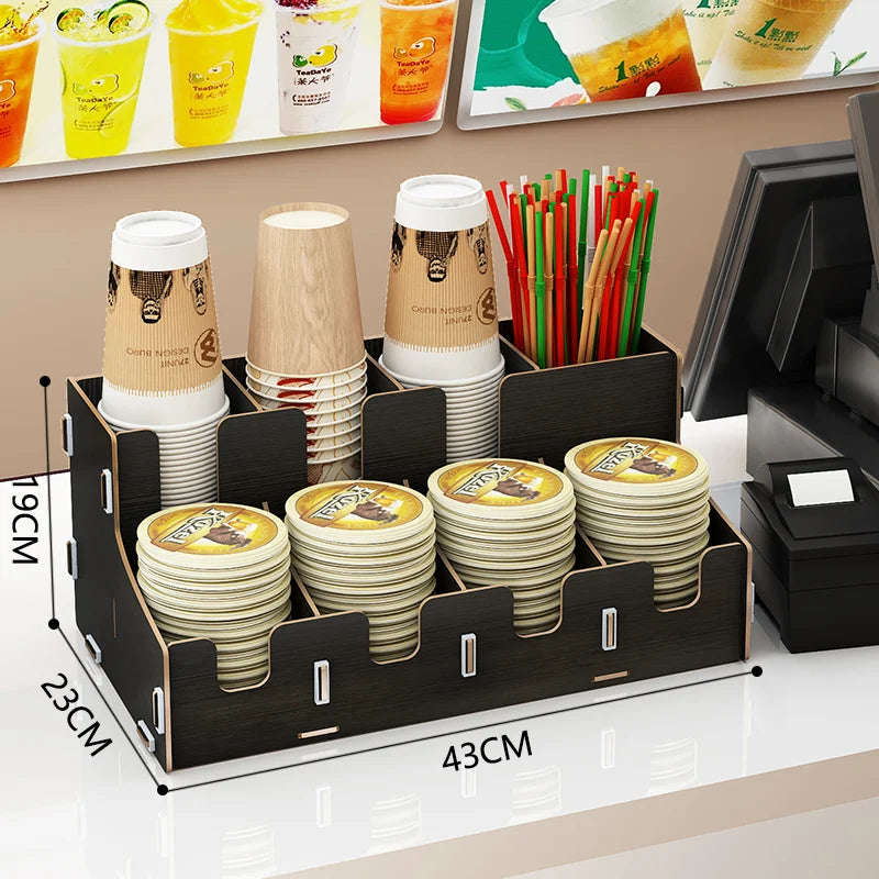 support tasse bambou bois naturel accessoires bar salon thé moderne