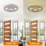 plafonnier moderne cristal argenté éclairage led blanc contemporain luxueux salon chambre interrupteur bouton