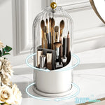 organisateur maquillage pinceaux rouges lèvres rotation 360 blanc transparent moderne élégant cosmétiques rangement