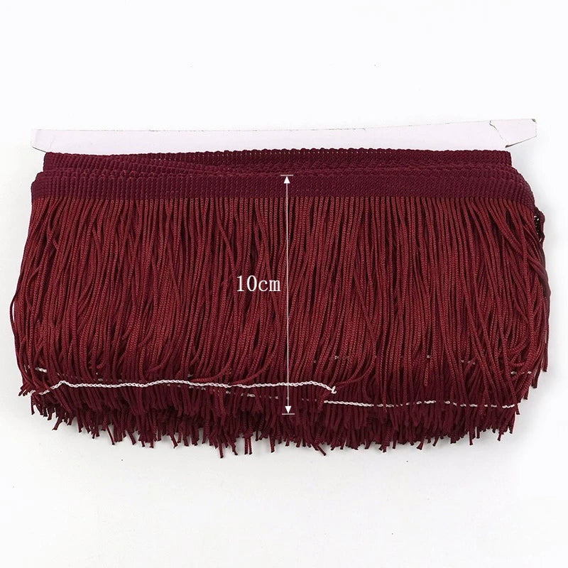 franges pompons rouge ruban polyester 30cm 20cm 15cm décor vêtement rideau textiles maison