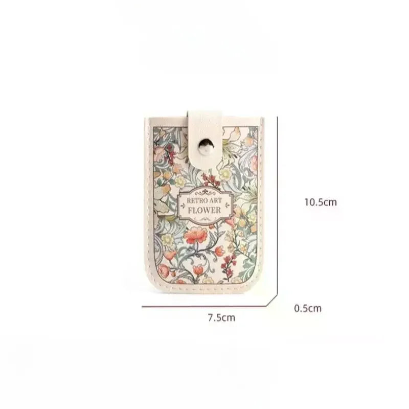 étui smartphone vintage floral blanc vert marron noir