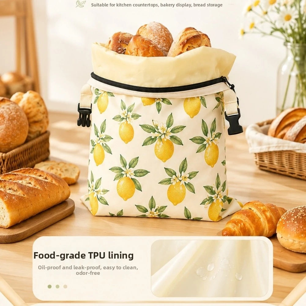sac rangement multi usages tissu motifs floraux moderne beige jaune vert blanc boucle zip