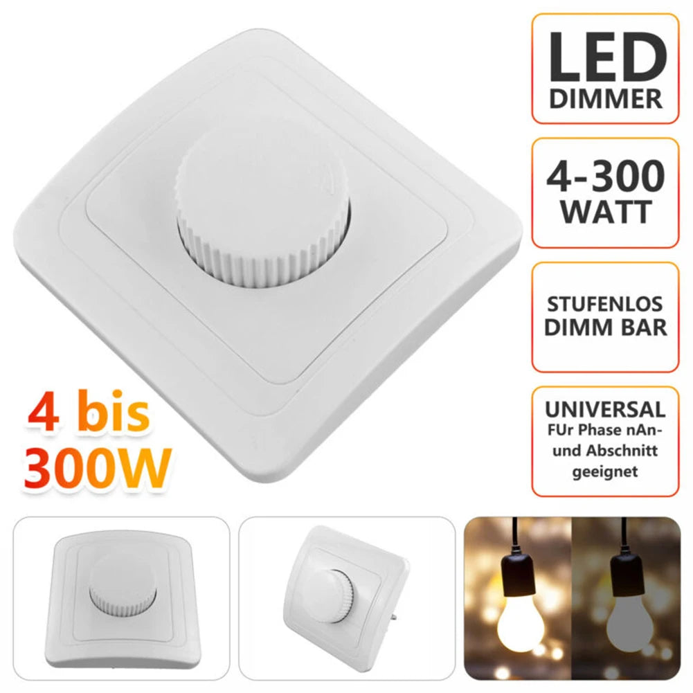 interrupteur led dimmable blanc moderne bouton rotatif variateur 81mm 81mm